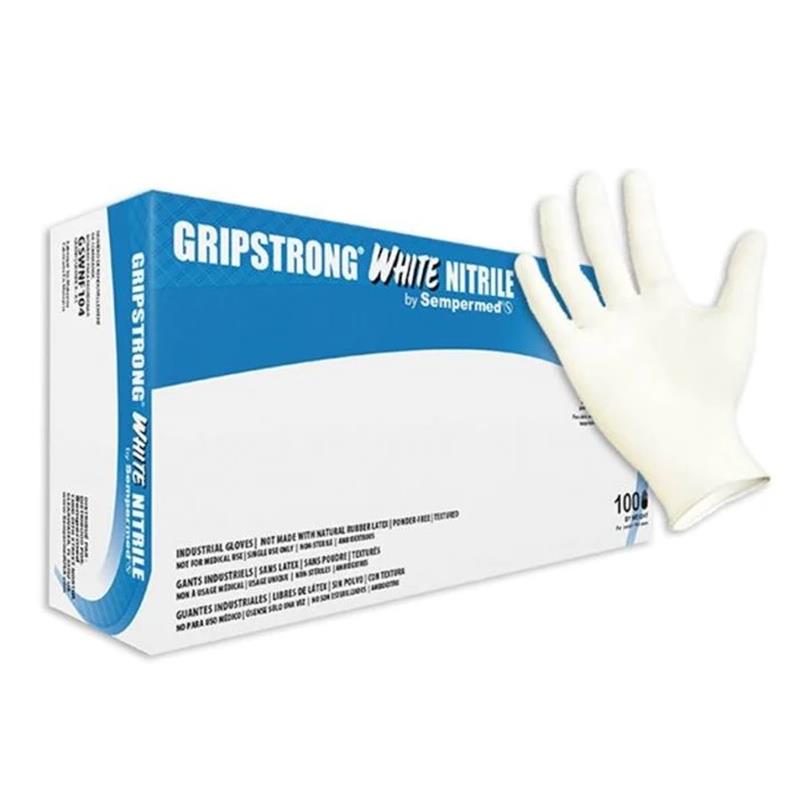 4 MIL POWDER FREE WHITE NITRILE 100/BX - Disposable Gloves